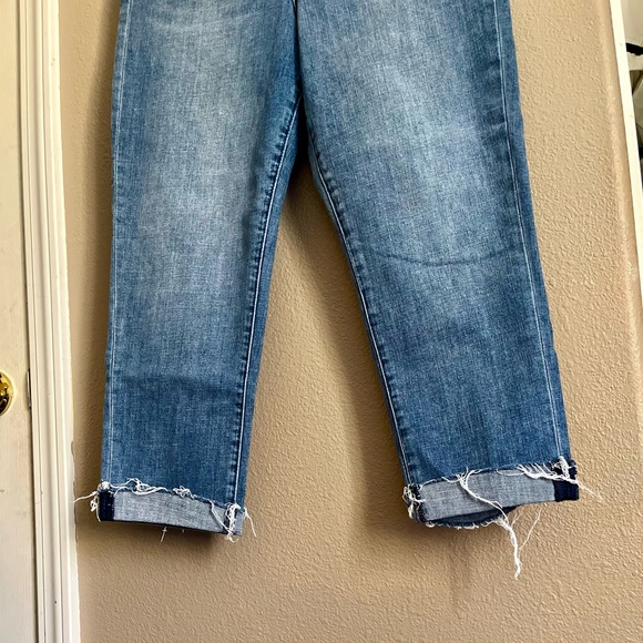 Vince Camuto Blue Ankle Cropped Jeans with Frayed Hem - Picture 3 of 8